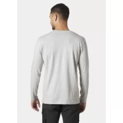 Tee shirt classic logo manche longue gris clair