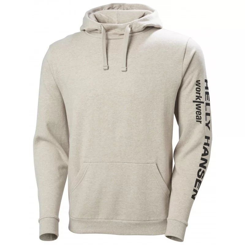 Sweat à capuche classique avec logo beige