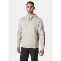 Sweat à capuche classique avec logo beige