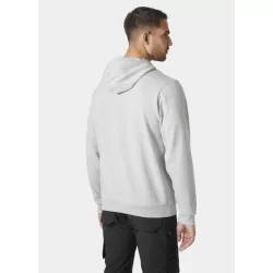 Sweat à capuche classique avec logo gris clair