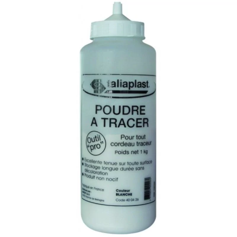 Poudre de traçage blanche Taliaplast en biberon avec bouchon verseur 1kg