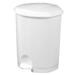 Poubelle plastique Prima avec pédale blanche 18 litres