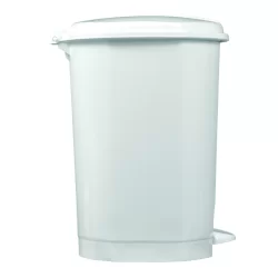 Poubelle plastique Prima avec pédale blanche 18 litres