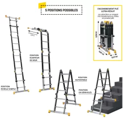 Échelle articulée télescopique OPTI+PRO