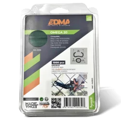 Agrafe grillage Omega 20 Edma plastifiée verte - Boîte de 1000