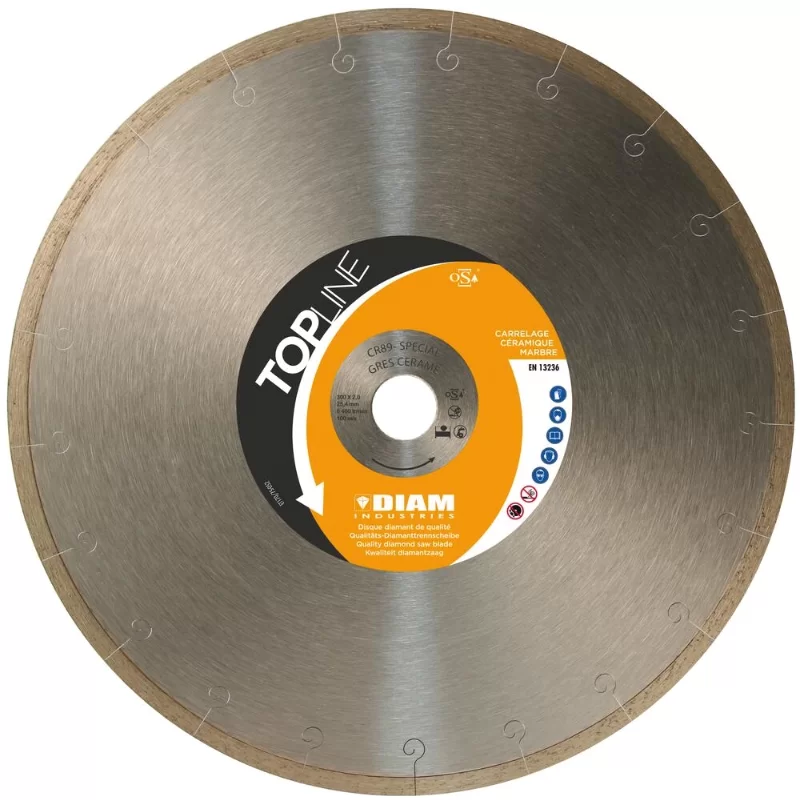 Disque diamant céramique diamètre 200 alésage 25.4 spécial grès cérame 20mm