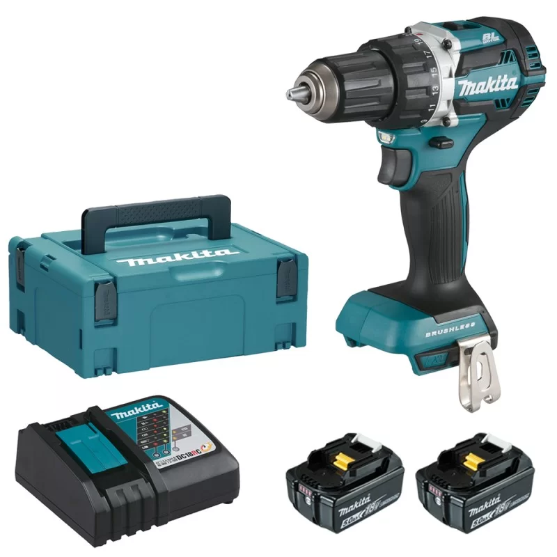 Perceuse Visseuse LXT 18V Makita DDF484RTJ - 2 Batteries 5Ah + chargeur + coffret MakPac