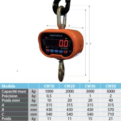 Peson CW à batterie autonome rechargeable