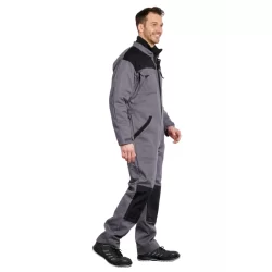 Combinaison de travail Typhon gris et noir avec poches genoux en Cordura noir