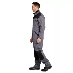 Combinaison de travail Typhon gris et noir avec poches genoux en Cordura noir