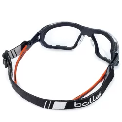 Lunette branche bi-matière oculaire pc incolore durci anti buée platinium mousse et tresse intégré