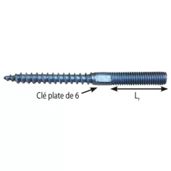 Vis à double filet Acier zingué M08x120 - boite de 25