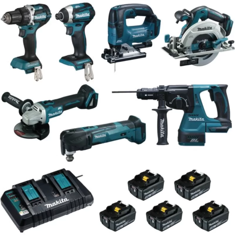 Ensemble de 7 machines Makita 18V Li-on référence DLX7014PTJ