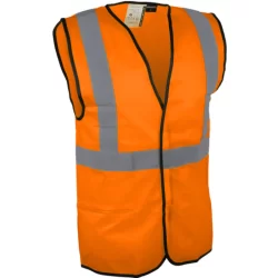 Gilet haute visibilité orange fermeture auto-agrippantte