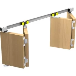 Ensemble pour porte de placard coulissante pliante 2 panneaux 40 kg - Tango Mantion - Rail alu 1,50