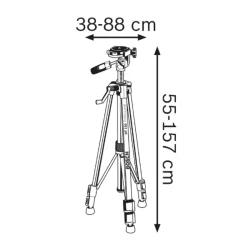 Trépied Bosch BT 150 pour niveau laser filetage 1/4  hauteur 55 à 157 cm