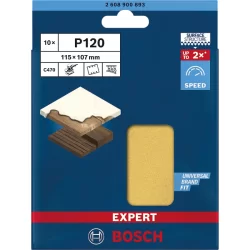 Feuille abrasive Expert C470 Bosch 6 trous 115x107mm