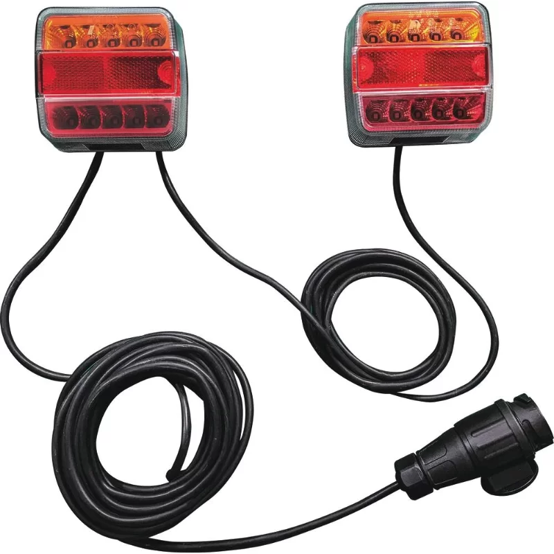 Kit de signalisation arrière LED 12V 7,5m magnétique avec fiche 13 plots