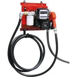 Pompe à gasoil 230V 60 l/min avec pistolet automatique/volucompteur/filtre station murale