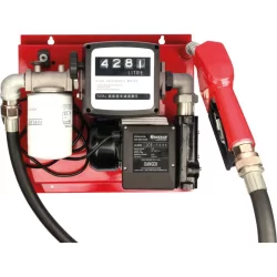 Pompe à gasoil 230V 60 l/min avec pistolet automatique/volucompteur/filtre station murale