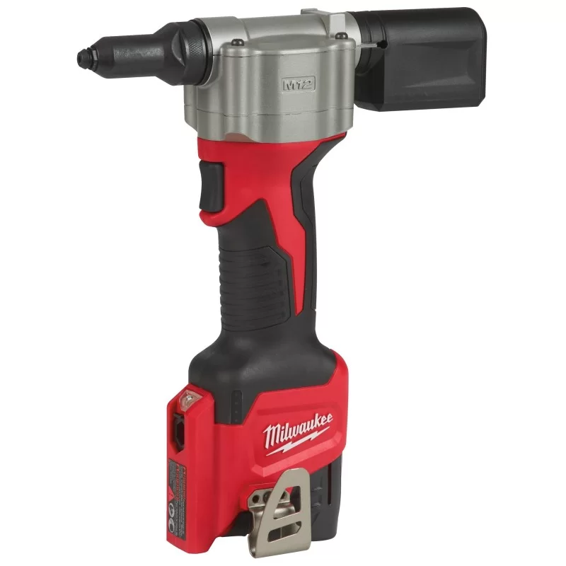 Riveteuse Milwaukee M12 BPRT-201X 1 Batterie 12v 2.0 Ah plus chargeurpour rivets 2.4 à 7.8