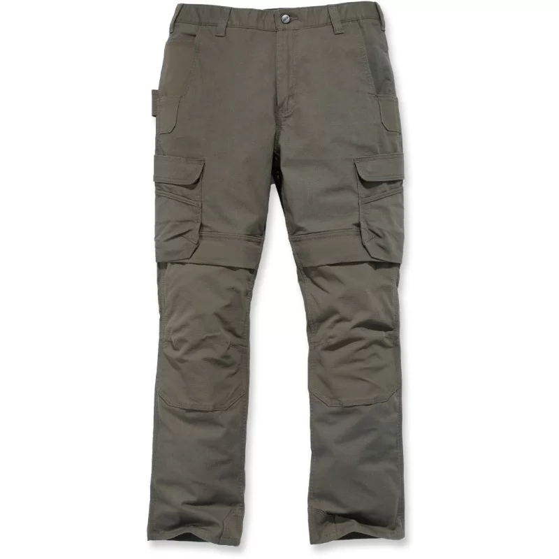 Pantalon de travail homme Steel Cargo multipoche et poches genouillères Vert Militaire 48