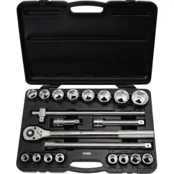 Coffret de douilles 6 pans 3/4 Chrome Plus Kstools diamètre 19 à 50 mm - 21 pièces