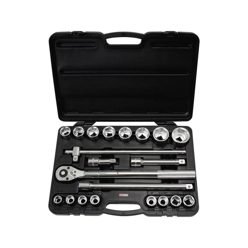 Coffret de douilles 6 pans 3/4 Chrome Plus Kstools diamètre 19 à 50 mm - 21 pièces