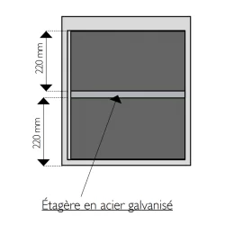 Caisson suspendu S-PRo 1 porte coloris gris et bleu