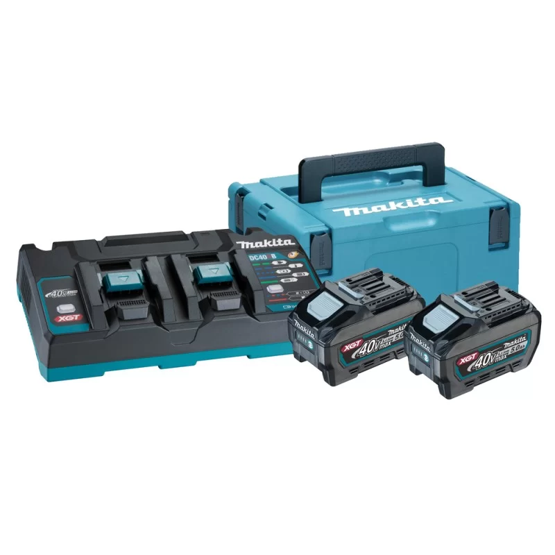 Pack 2 batteries Makita 40 V 5 Ah et chargeur double