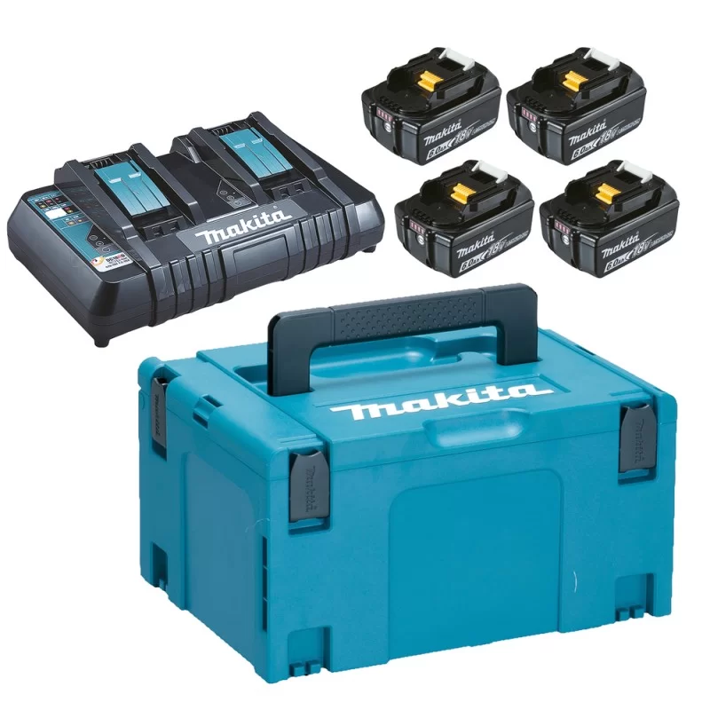 Pack Makita 4 batteries 18 V 6,0 AH et chargeur