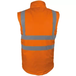 Veste de sécurité 2 en 1 haute visibilité orange manche amovible