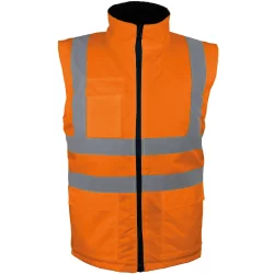 Veste de sécurité 2 en 1 haute visibilité orange manche amovible