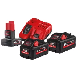 Pack energie 2 batteries M18 - 8 Ah et 1 batterie M12 - 4 Ah avec chargeur rapide