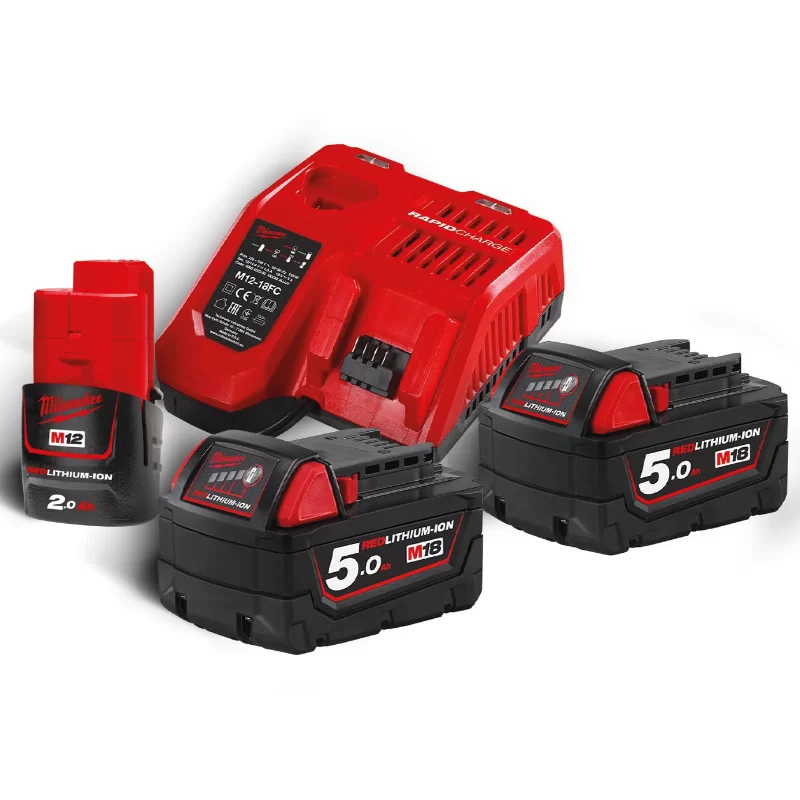 Pack NRJ 18V,2 batteries 5,0 Ah Red Lithium, système M18 + 1 Batterie 12V 2AH offerte 4933459217