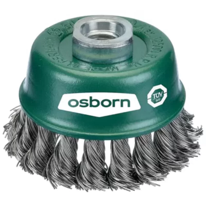 Brosse coupelle abrasive Osborn écrou M14 x 2.0 mèches torsadées