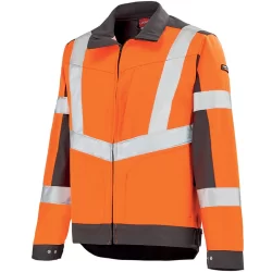 Blouson de travail haute visibilité Lutea Work Vision 2 orange fluo gris charcoal