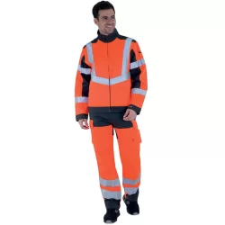 Blouson de travail haute visibilité Lutea Work Vision 2 orange fluo gris charcoal