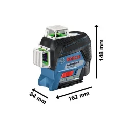 Niveau laser 3 lignes vertes Bosch GLL 3-80 CG 30 mètres avec batterie support et L-Boxx