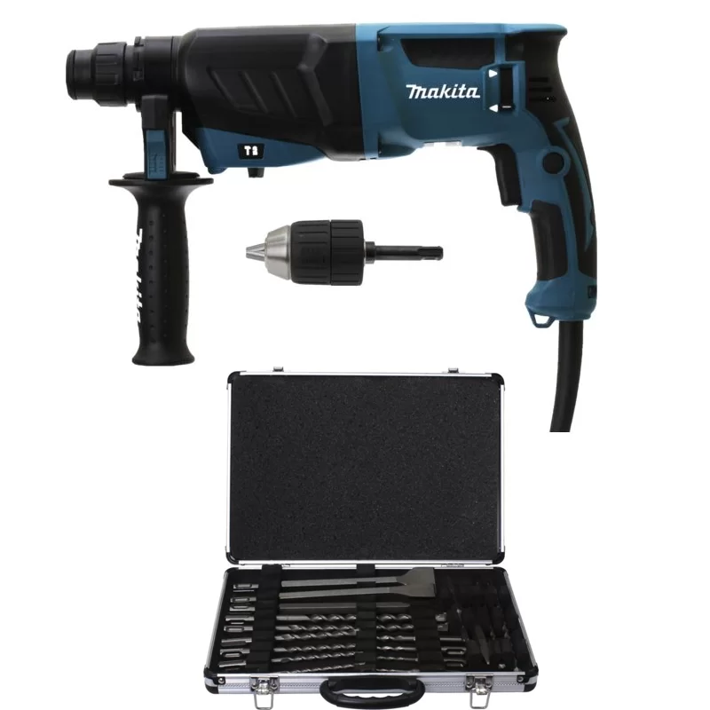 Perforateur burineur SDS-Plus 800W 26mm Makita HR2630X7 avec coffret pics et burins