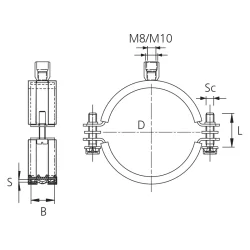 Collier circulaire pour tube de ventilation avec connecteur diamètre 315 mm