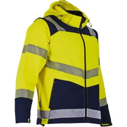 Veste Softshell 2 en 1 Viseur jaune fluo et marine