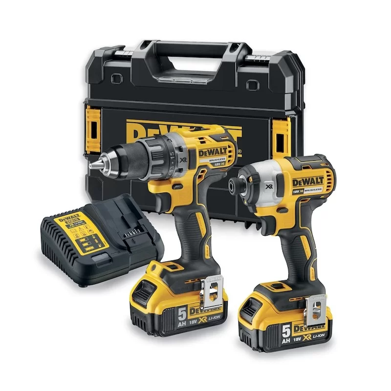 Ensemble Dewalt perceuse visseuse compact DCD791et visseuse à chocs DCF887 - 2 batteries 5Ah