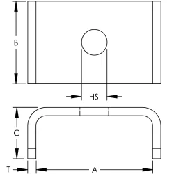 Plaque de support PLN en acier pour rail ERISTRUT de 41 mm diamètre du trou 8.4 mm