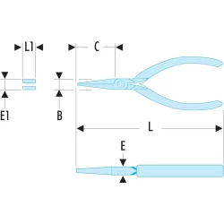 Pince de préhension Micro-Tech 421.MT Facom becs plats longs