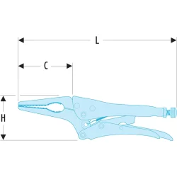 Pince-étau 517 Facom becs longs longueur totale 165mm Longueur mâchoire 50mm