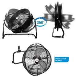 Ventilateur industriel au sol et mural S.Plus VO 50 orientable à 360°