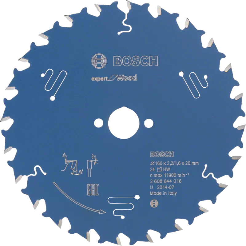 Lame de scie circulaire bois Bosch Expert for Wood 160 x 20 x 2,2 mm 24 dents