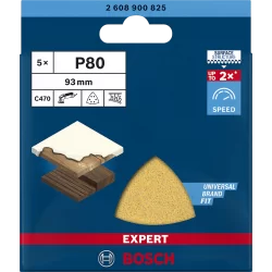 Feuille abrasive Expert C470 pour ponceuse Delta 93mm Lot de 5 abrasifs