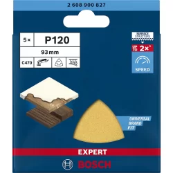 Feuille abrasive Expert C470 pour ponceuse Delta 93mm Lot de 5 abrasifs